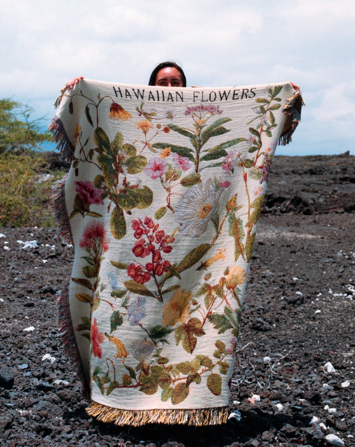 Hawaiian Flowers Woven Blanket – Laulima