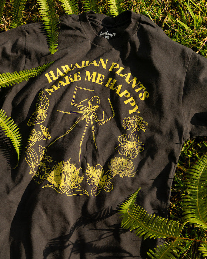 Hawaiian Happy-Face Spider Tee | Gray