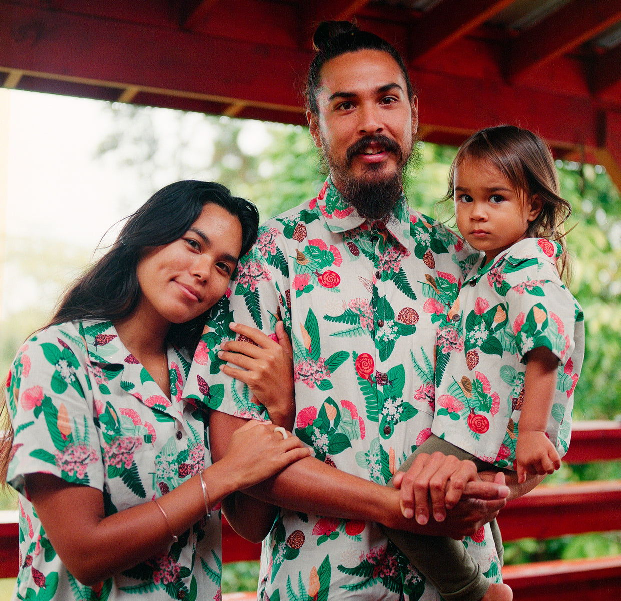 Couples Print - Soft Pink Hibiscus Women's Hawaiian Camp Shirt