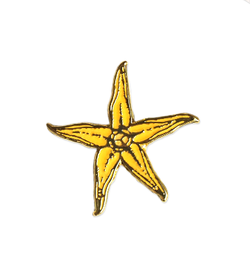 This star shaped Hawaiian flower is endemic to the mountains of Oahu and Kauai. Gold and yellow enamel pin.